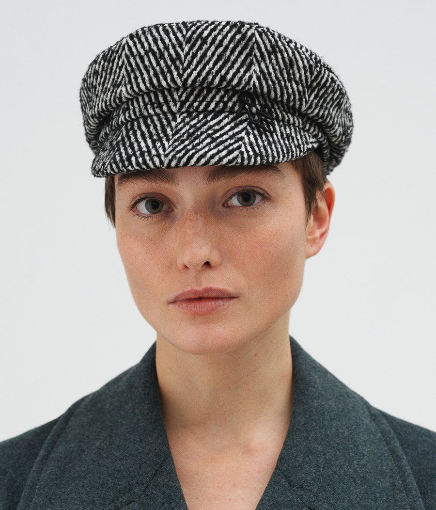 Herringbone Wool-blend Cap