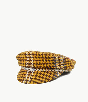 Houndstooth check cap with a peak (4662845374512)