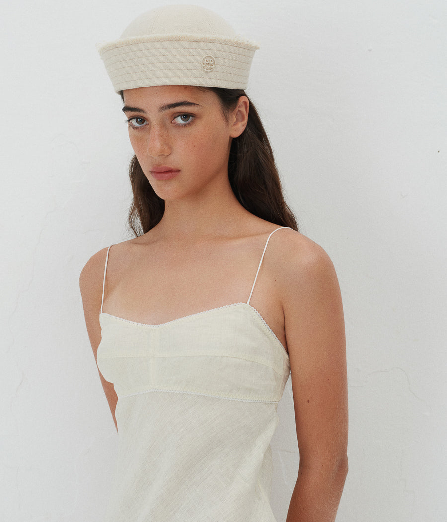 Ruslan Baginskiy SS/R 2023, Monogram-embellished Sailor Hat SAH035-C-RWRB-BHR-XXS Ruslan Baginskiy