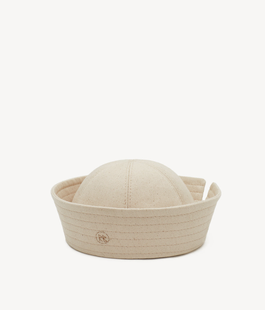 Ruslan Baginskiy SS2022, Monogram-embroidered Sailor Hat SAH035-C-XXS Ruslan Baginskiy