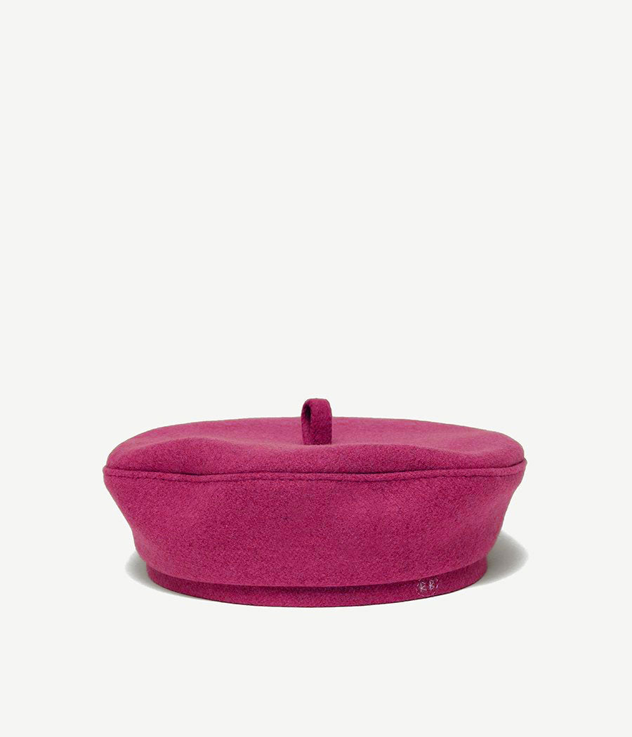 Pink, ruslan baginskiy Ruslan Baginskiy Monogram-embroidered Beret FW23-24 BRT138-WA-PT-XXS
